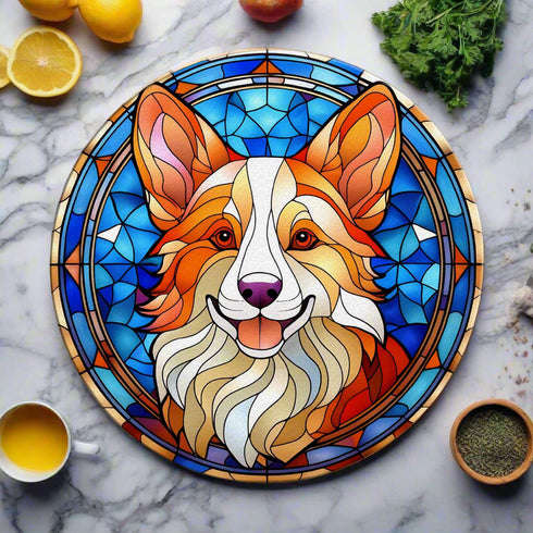 Corgi Glass Suncatcher Worktop Saver